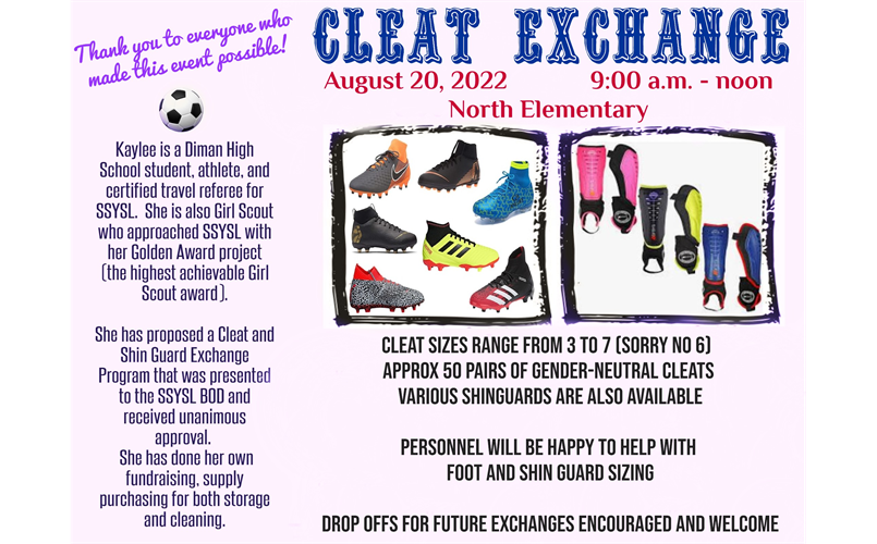 SSYSL Cleat Exchange 8/20