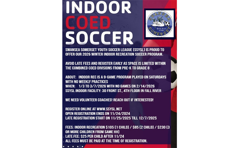 Indoor Winter Recreational Soccer - REGISTRATION OPEN!